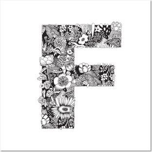 Floral Letter F Posters and Art